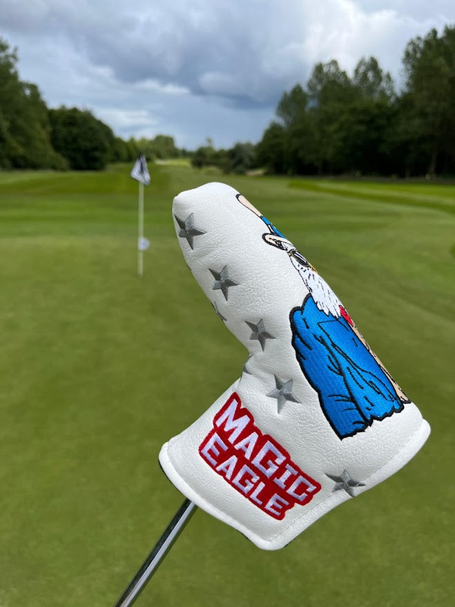 Magic Eagle Golf Putter Headcover Magnetic Closure Golf Putter Cover (white)