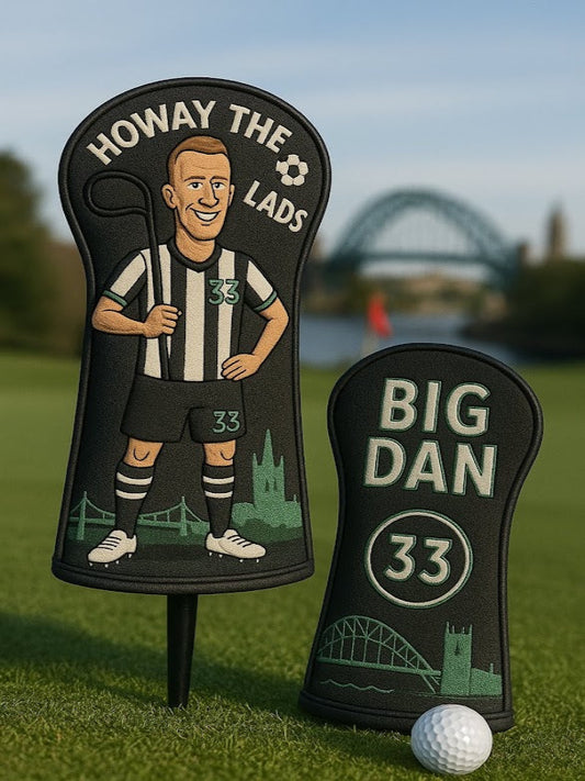 “Big Dan” Newcastle Golf Driver Headcover – ‘Howay the Lads’ Embroidery