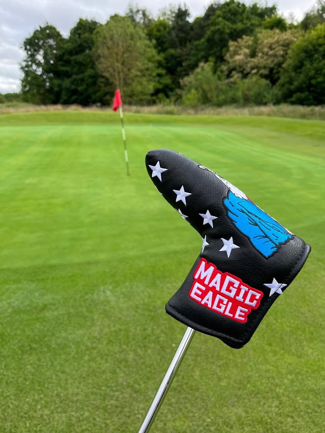 Magic Eagle Golf Putter Headcover Magnetic Closure Golf Putter Cover (black)