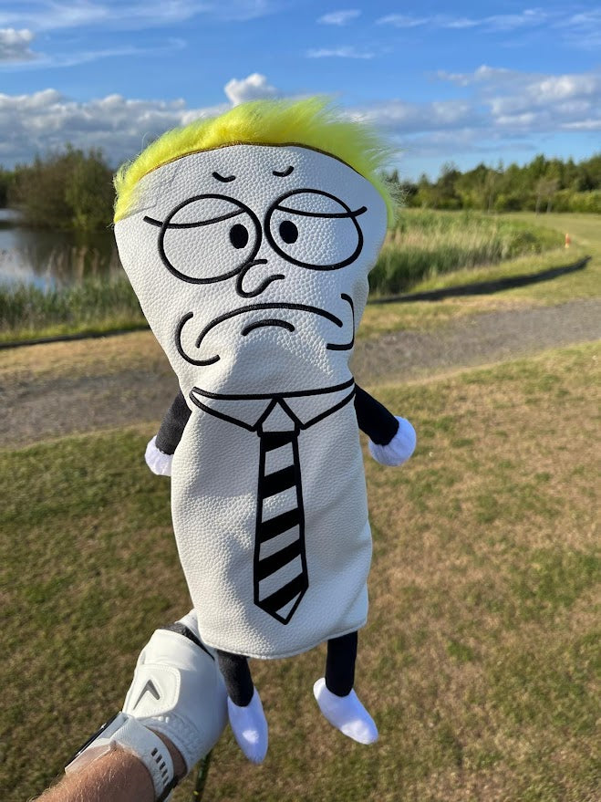 Grumpy Cartoon Character Golf Driver Headcover – PU Leather | Universal Fit