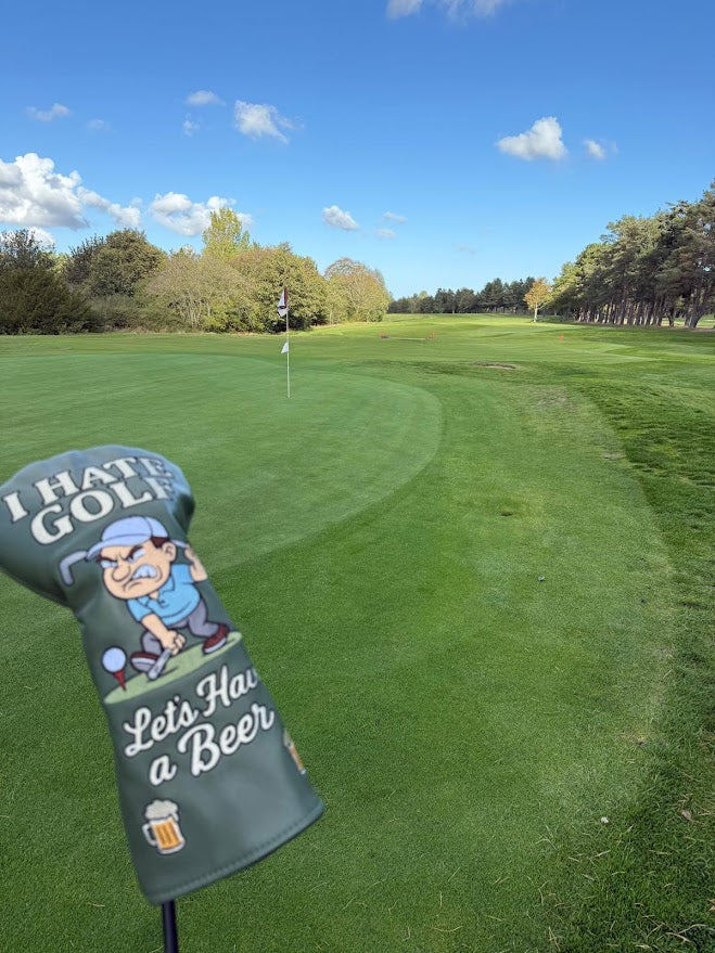 "I Hate Golf, Let's Have a Beer" Funny Golf Driver Headcover - Premium PU Leather